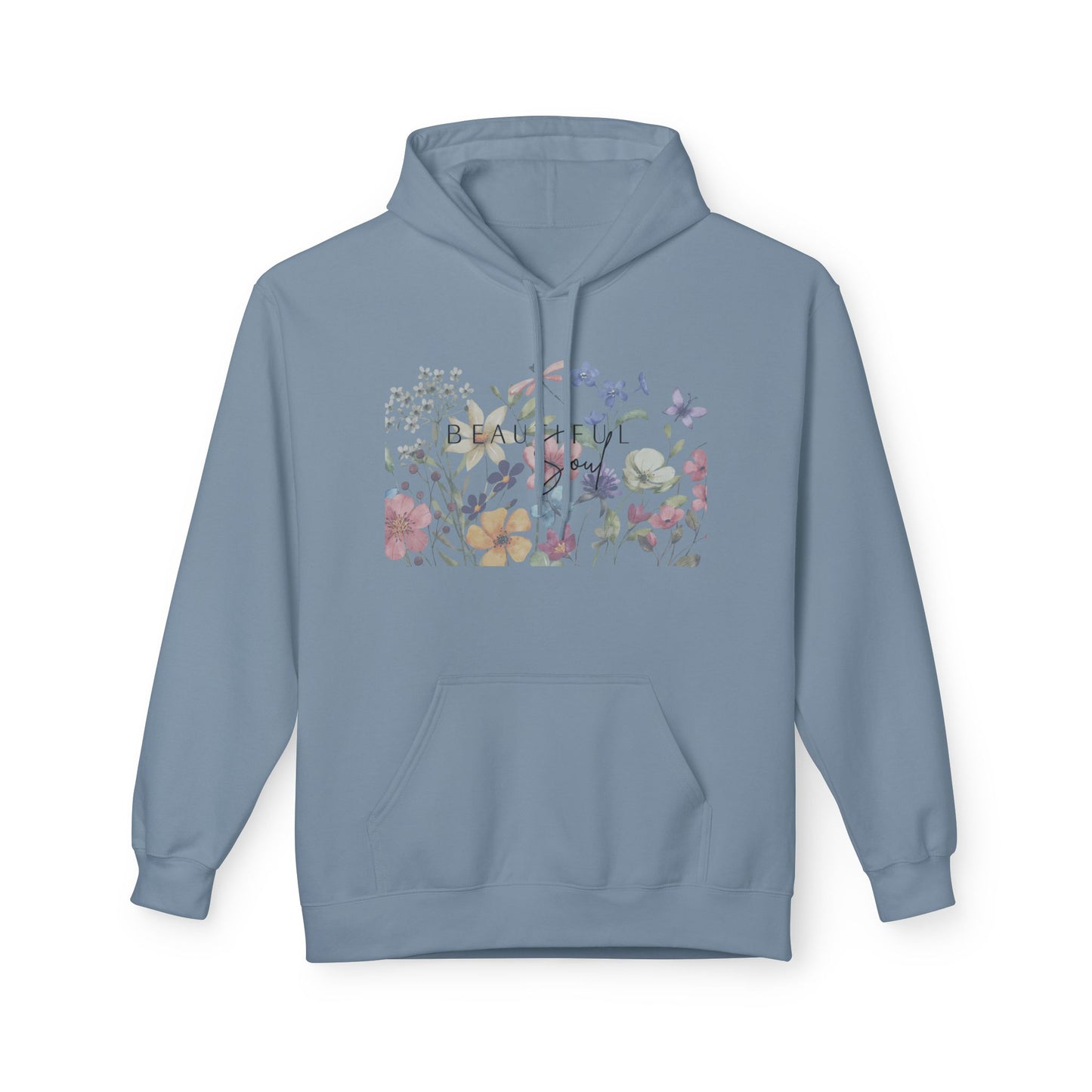 Beautiful Soul - Cozy Fleece, Floral Inspiration Hoodie